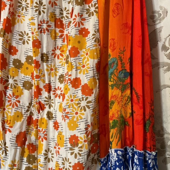 Free People Orange, Blue & Cream Sundress - Picture 3 of 6